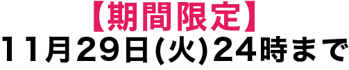 期間限定11月29日火曜日24時まで